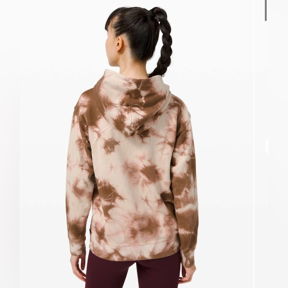 Lululemon All Yours Hoodie Tie Dye Brown Cream Pullover‎ Sweatshirt Size 4